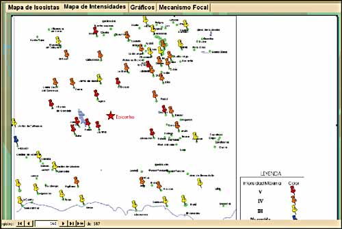 Imagen en la que se muestra un ejemplo de mapa de la base de datos